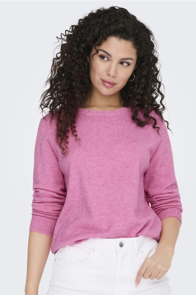 ONLLESLY KINGS L/S PULLOVER KNT NOO 15170427 CARMINE ROSE/MELANGE